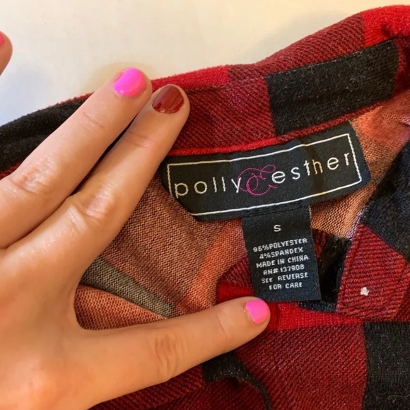 Red And Black Buffalo Plaid Flannel - Picture 6 of 8